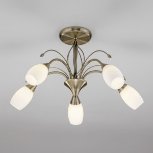 EUROSVET Люстра 5x40W 600х370 металл белый/античная бронза Ginevra 30280/5