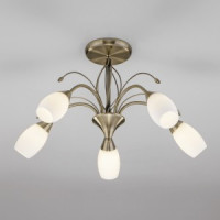 EUROSVET Люстра 5x40W 600х370 металл белый/античная бронза Ginevra 30280/5