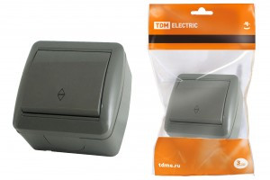 TDM Селигер выкл. на 2 направления 1-кл. ОУ  IP44 10А серый (10!) SQ1818-0111