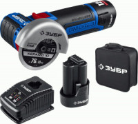 Машина ЗУБР &quot;ПРОФЕССИОНАЛ&quot; углошлиф, 76-80мм, 20000 об/мин, Li-Ion, 2АКБ(2Ач) zuAB-76-22