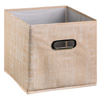 Короб стеллажный тм VETTA ЛЁН, полиэстер, 25х25х25см, бежевый