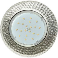 Ecola GX53 H4 LD5319 св-к Стекло Круг прозр.мозаика подсветка 4K Хром-матовый 40x123 SL53RMECB (10!)