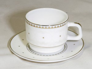 Кружка 190мл с блюдцем Зефира стеклокерамика (кратность 6шт!!!) МФК KFB190P55-1/170601