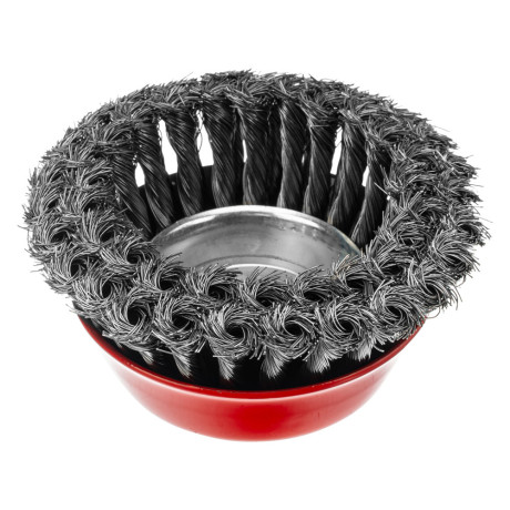 Щетка для УШМ, 125 мм, М14, "чашка", двухрядная, крученая проволока 0.35 мм Matrix