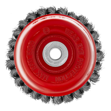 Щетка для УШМ, 125 мм, М14, "чашка", двухрядная, крученая проволока 0.35 мм Matrix