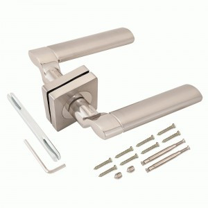 PUERTO AL 522-02 SN/NP мат.никель/никель  Комплект дверных ручек, ручки 2шт, б/мех. (20)