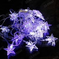 Гирлянда LED NLXD-25 18 ламп прозрачный провод звезд сине-белый