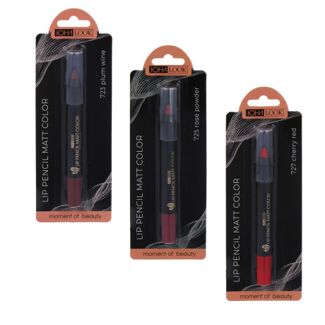 ЮНИLOOK Карандаш-помада для губ с матовым эффектом, 3,8 гр, 3 тона