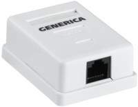 ITK Розетка инф. настенная RJ45 кат. 5Е UTP 1 порт GENERICA CS2-1C5EU-12-G