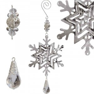 Металлическая подвеска "Новогодняя снежинка", 10,5х12 см, серебро Волшебная страна