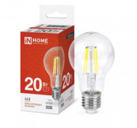 ASD/InHome лампа св/д Deco ЛОН A60 E27 20W(1890lm) 4000K 4K 105x60 филамент (нитевидная) прозр. 5923