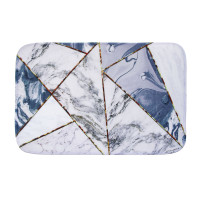 VETTA Коврик для ванной, фланель, губка 1,0 см, полиэстер, 40х60 см, мрамор, синий