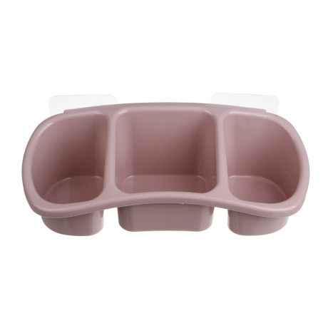 VETTA Classic Полка настенная, три отделения, пластик, 28x12,5x8,5 см, пудровый