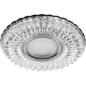 Feron св-к встр. MR16 GU5.3 CD937 подсветка св/д 4K круг прозрачный хром 115(65)x25 29470