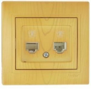 Lezard Мира роз. телеф. СУ 2 мест. ольха (RJ11) (корпус PC) 701-0701-138