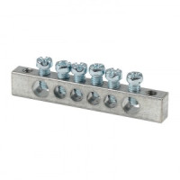 EKF Шина PEN &quot;ноль-земля&quot; 6x9мм 6 отв. цинк крепеж по краям