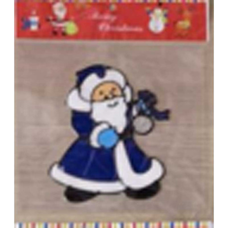 Наклейка на стекло А108 Дед Мороз в синей шубе 20*20см (12)