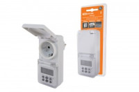 TDM таймер розетка, недельный, электронный ТРЭ-02-1мин/7дн, акк.100ч, 8А, IP44 SQ1506-0005