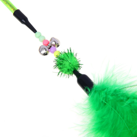 VETTA Игрушка дразнилка для домашних животных, пластмасса, перья, 49 см