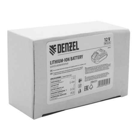 Батарея аккумуляторная IB-12-2.0, Li-Ion, 12 В, 2.0 А/ч Denzel