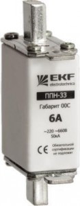 EKF Плавкая вставка ППН-33 100/20А габарит 00С  fus-33/100/20