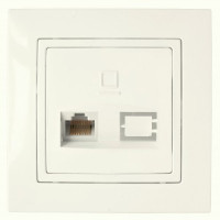 Bylectrica УЮТ роз. комп. СУ 1 мест. (пластик, RJ45+свободный разъем), беж., (РК18-012 беж.)