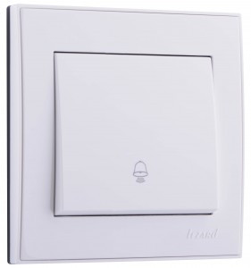 Lezard RAIN Кнопка звонка СУ 1 кл. бел. (корпус PC) 703-0202-103