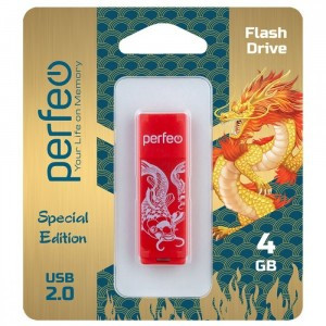 Флэш-диск USB 4GB Perfeo C04 Red Koi Fish