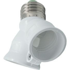 Ecola патрон-переходник с цоколя E27 на 2хE27 Белый A7T27WEAY (10!)