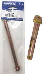 Анкерный болт с гайкой 12*180 (1 шт BL) (цена за шт) НАКРЕПКО 106115