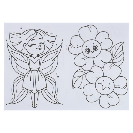 ПРОФ-ПРЕСС Раскраска с мелками, бумага, 16,5х23см, 16 стр, 5 дизайнов