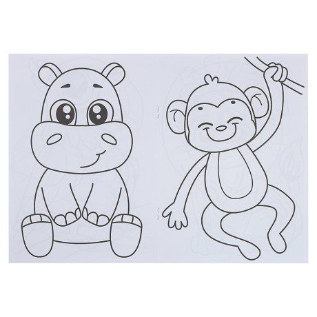 ПРОФ-ПРЕСС Раскраска с мелками, бумага, 16,5х23см, 16 стр, 5 дизайнов