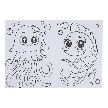 ПРОФ-ПРЕСС Раскраска с мелками, бумага, 16,5х23см, 16 стр, 5 дизайнов