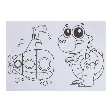 ПРОФ-ПРЕСС Раскраска с мелками, бумага, 16,5х23см, 16 стр, 5 дизайнов