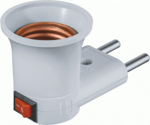 Navigator Вилка-патрон E27 пластик. белый NLA-S-E27  (50!) 71992