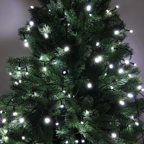 СНОУ БУМ Гирлянда эл. вьюн 30м, 300LED, белый, 8 режимов, ПВХ черный, 220В