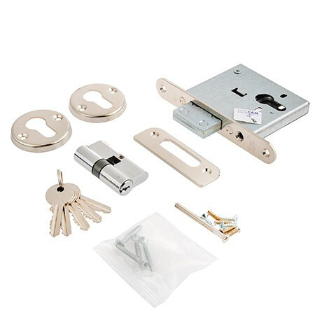 Замок врез ЗВ1-2/01 (прямоуг. ригель, с цилиндром, с ответной планкой, 6 ключей ) Рязань \20