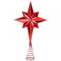 Верхушка на елку "Рождественская звезда" цвет красный (12!) Волшебная страна
