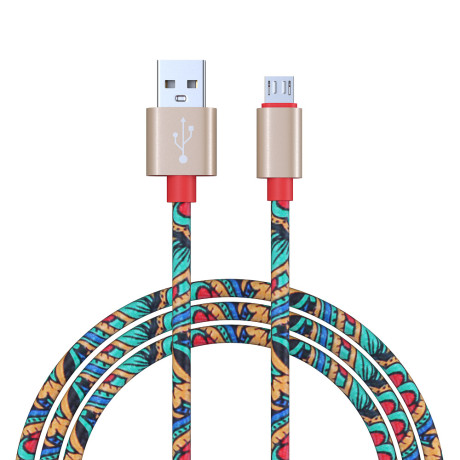 FORZA Кабель для зарядки Жар Птица Micro USB, 1м, 1.5А, кожаная оплётка, 4 цвета, пакет