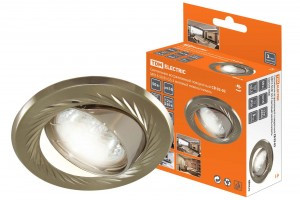 TDM GU5.3 MR16 50W св-к встр 02-02 поворот 12/220В мат ник/ник литая сталь (10!) SQ0359-0006