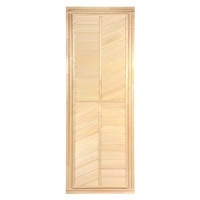 Дверь деревян глух гориз-диаг 27кг/1,9х0,7м липа/короб сосна компл ручки/петли 32215 Банные штучки