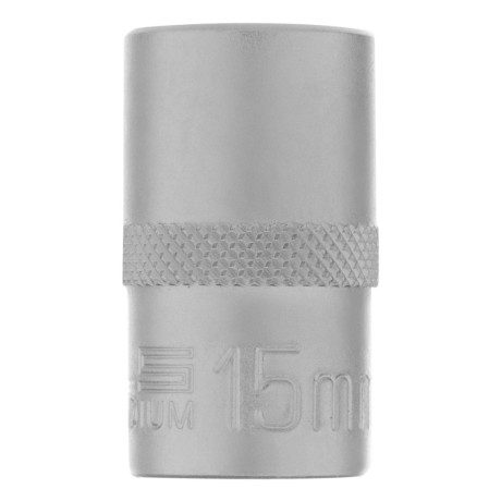 Головка торцевая, 15 мм, шестигранная, CrV, под квадрат 1/2 Stels