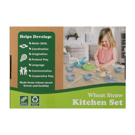 ИГРОЛЕНД Игровой набор посуды "Экопластик", 14 предметов, пластик, 29х10х20 см