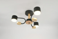 General Люстра 3GX53 50W 515х450х200 230V черный, мет/дер Альберто без пульта IP20 662209