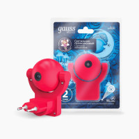 Gauss св-к 0,5W розеточный с фикс.проекцией датч.освещенности розовый DIY0032