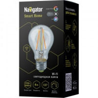 Navigator умная Лампа филамент WI-FI E27 8W(1050Lm) 2K-6K 60х105 NLL-F-A60-8-230-WWW-E27-WIFI 80554