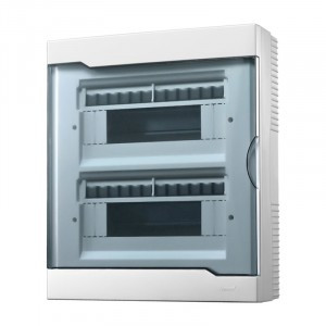 Lezard бокс (корпус) пластик ЩРН-П-24 мод. навесной БЕЛЫЙ с дымчатой дверцей IP40 730-2000-024