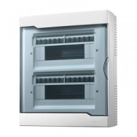 Lezard бокс (корпус) пластик ЩРН-П-24 мод. навесной БЕЛЫЙ с дымчатой дверцей IP40 730-2000-024