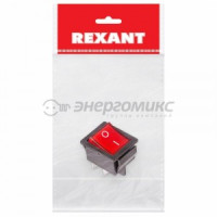 REXANT выкл. клавишный 250V 16А (4с)ON-OFF красн.,подсв.(RWB-502,SC-767,IRS-201-1) ИУ36-2330-1