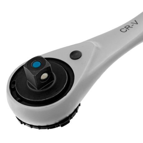 Ключ-трещотка 1/4", CrV, 120 зубьев, с быстрым сбросом, цельнометаллический, хром Gross